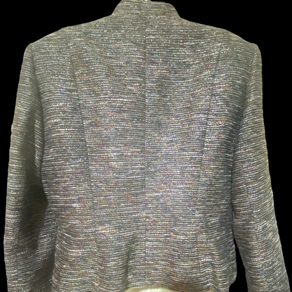 TAHARI ARTHUR S. LEVINE PETITE Blazer Metallic Tweed Mix Colors Women size 12 P - Picture 7 of 14